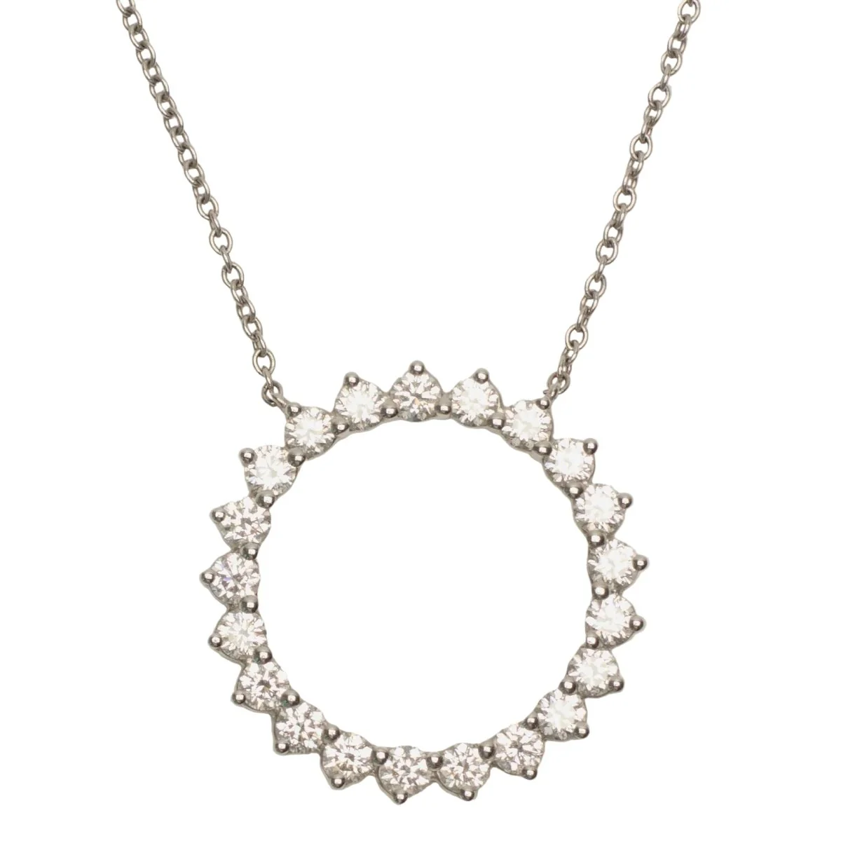 Collier Pendentif TIFFANY & CO. "Open Circle" en platine et diamants