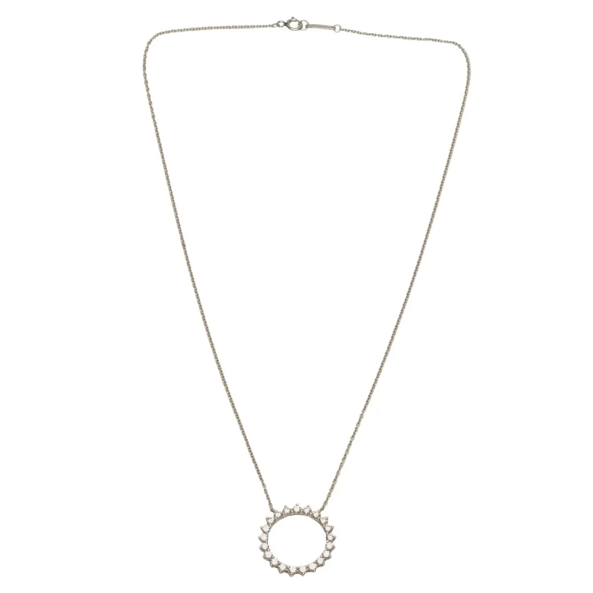 Collier Pendentif TIFFANY & CO. "Open Circle" en platine et diamants - Image 2