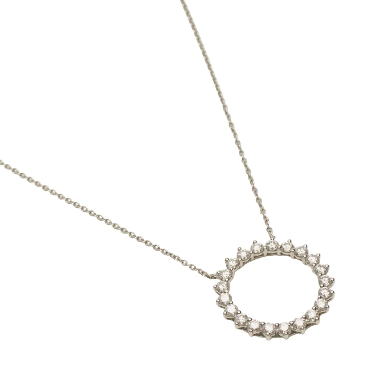 Collier Pendentif TIFFANY & CO. "Open Circle" en platine et diamants - Image 3