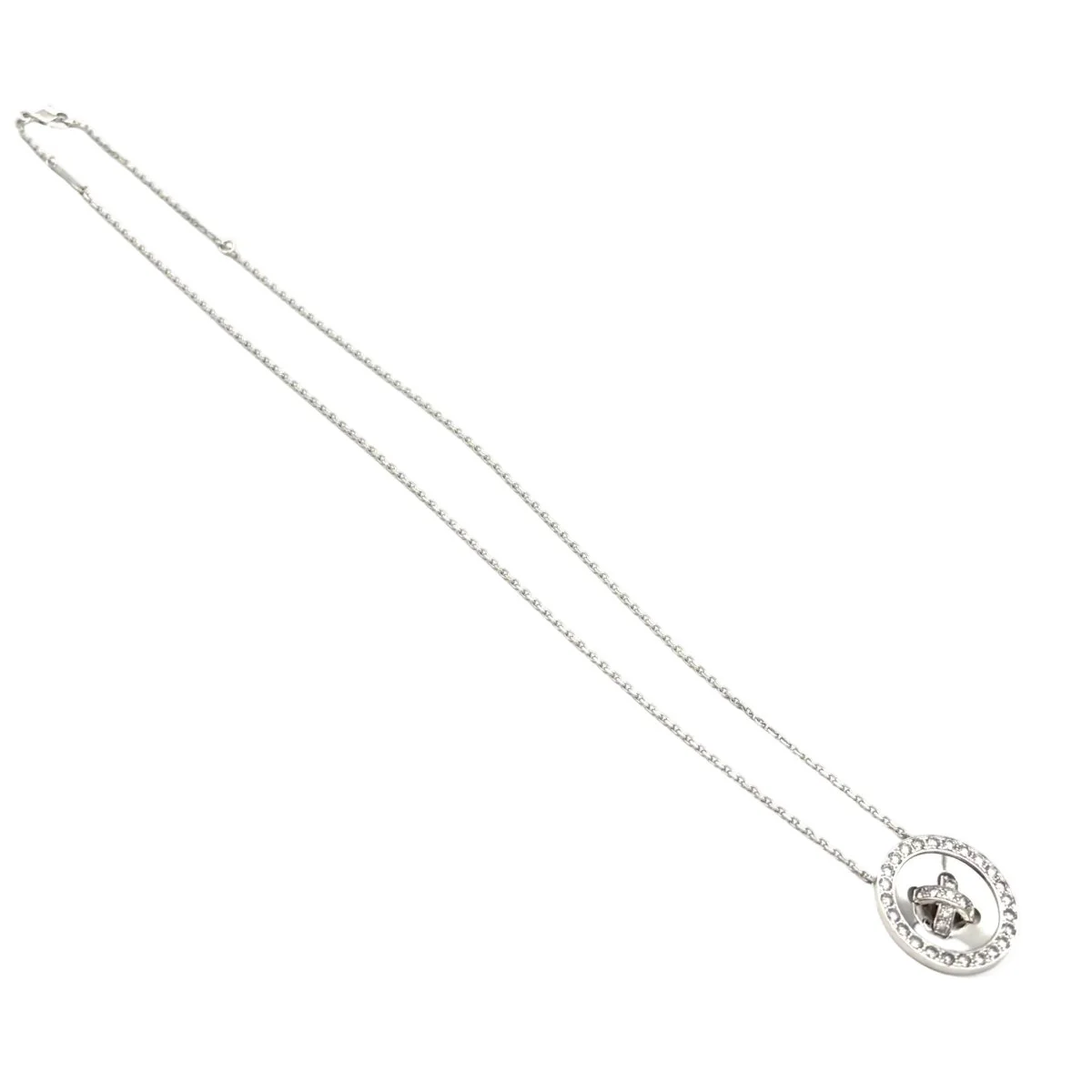 Collier Pendentif VAN CLEEF & ARPELS "Boutonnière" en or blanc et diamants - Image 3