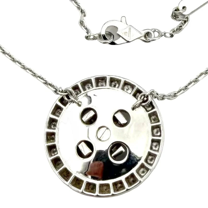 Collier Pendentif VAN CLEEF & ARPELS "Boutonnière" en or blanc et diamants - Image 5