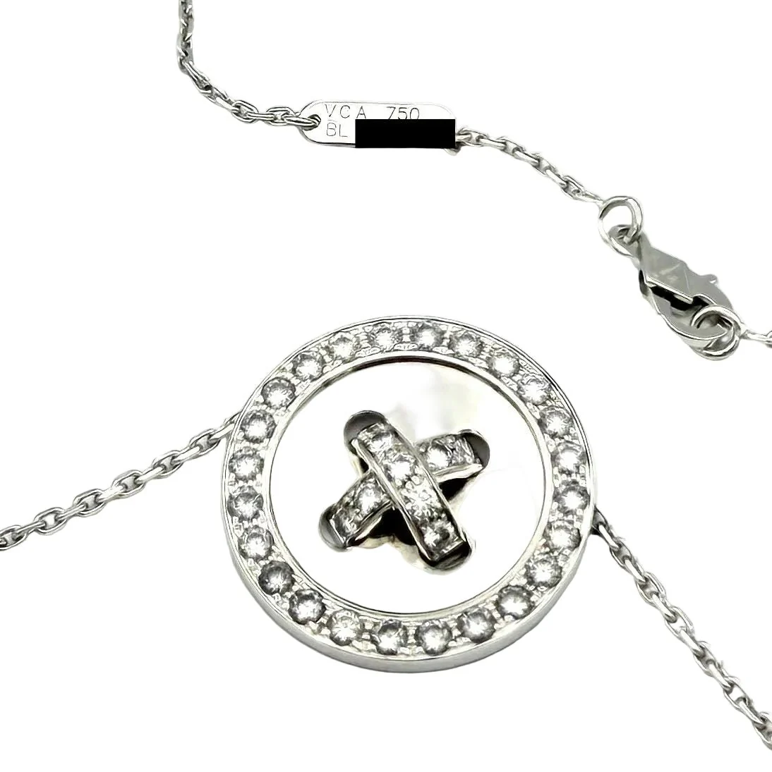 Collier Pendentif VAN CLEEF & ARPELS "Boutonnière" en or blanc et diamants - Image 6