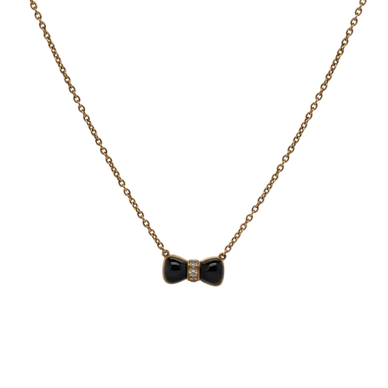 Collier Pendentif VAN CLEEF & ARPELS en or jaune, onyx et diamants