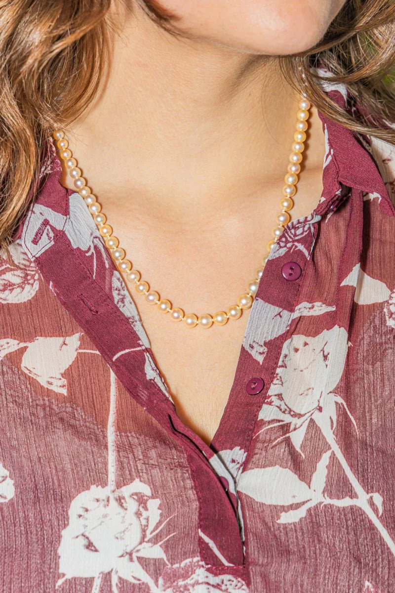 Collier Perle Or blanc Perle - Image 2