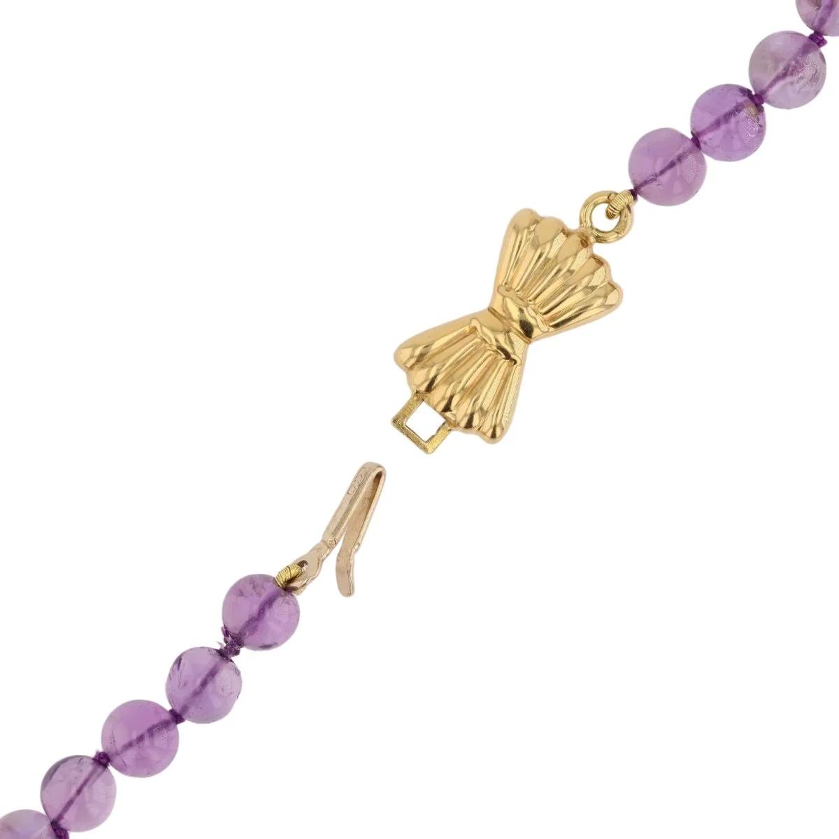 Collier Perles en or jaune et améthyste - Image 4