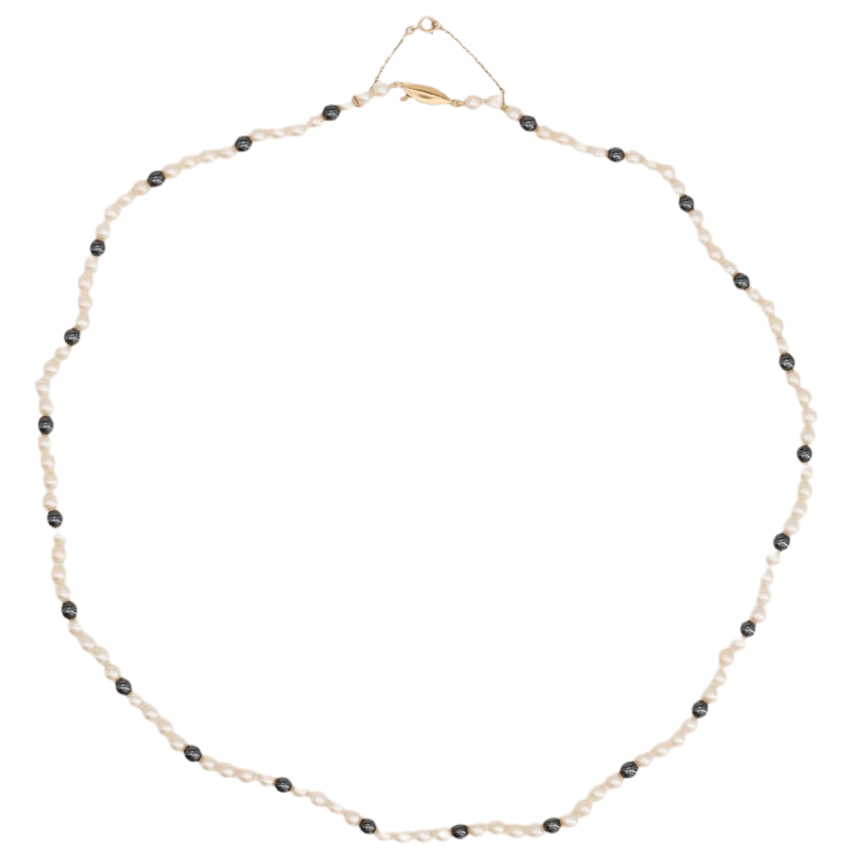 Collier Perles en or jaune et hématite - Image 3