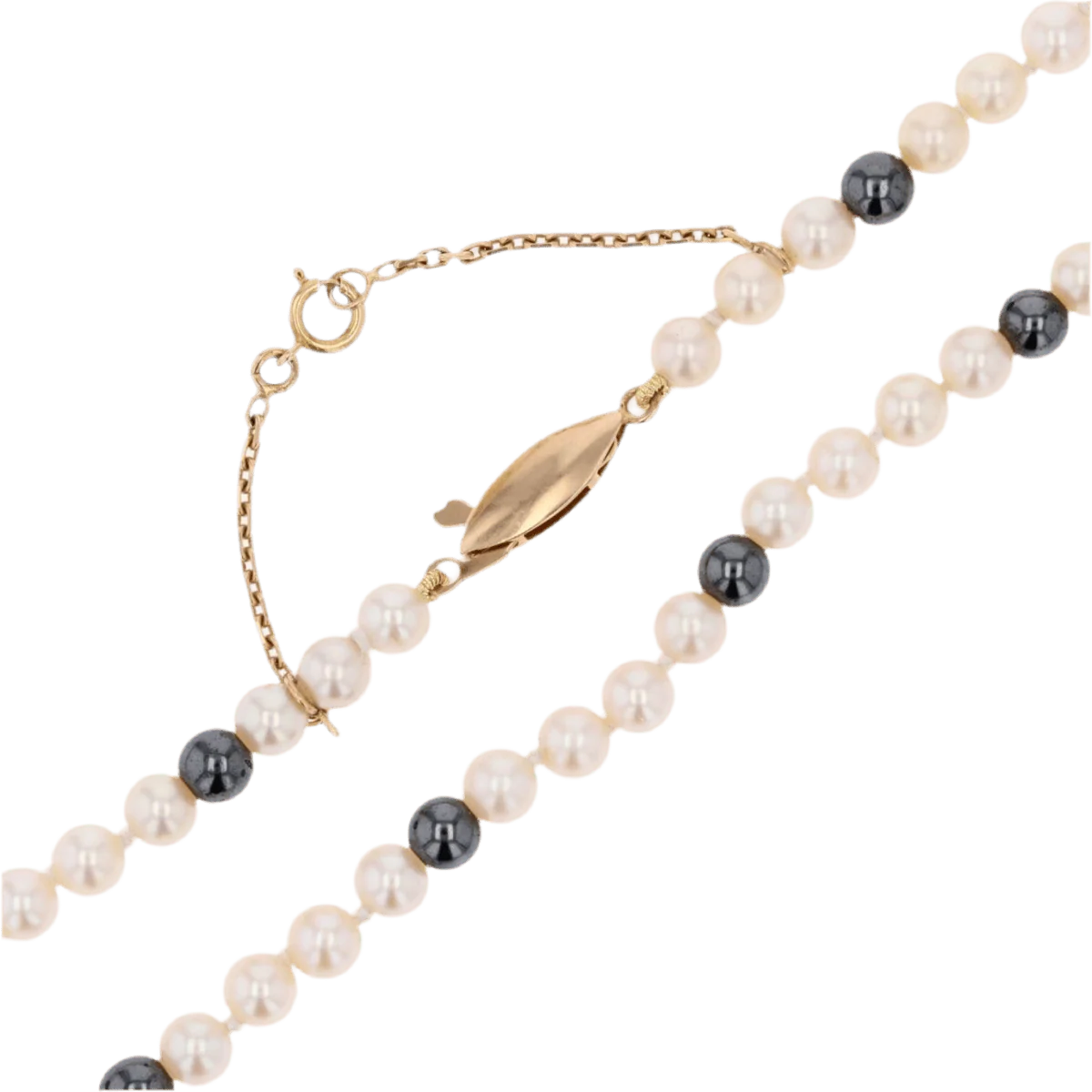 Collier Perles en or jaune et hématite - Image 4