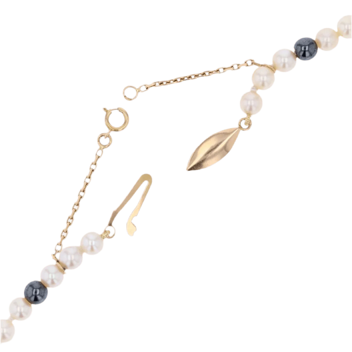 Collier Perles en or jaune et hématite - Image 5