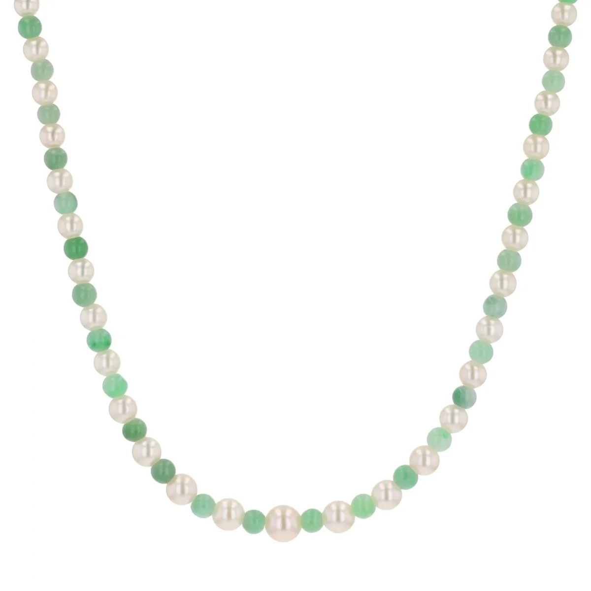 Collier Perles en or rose et jade