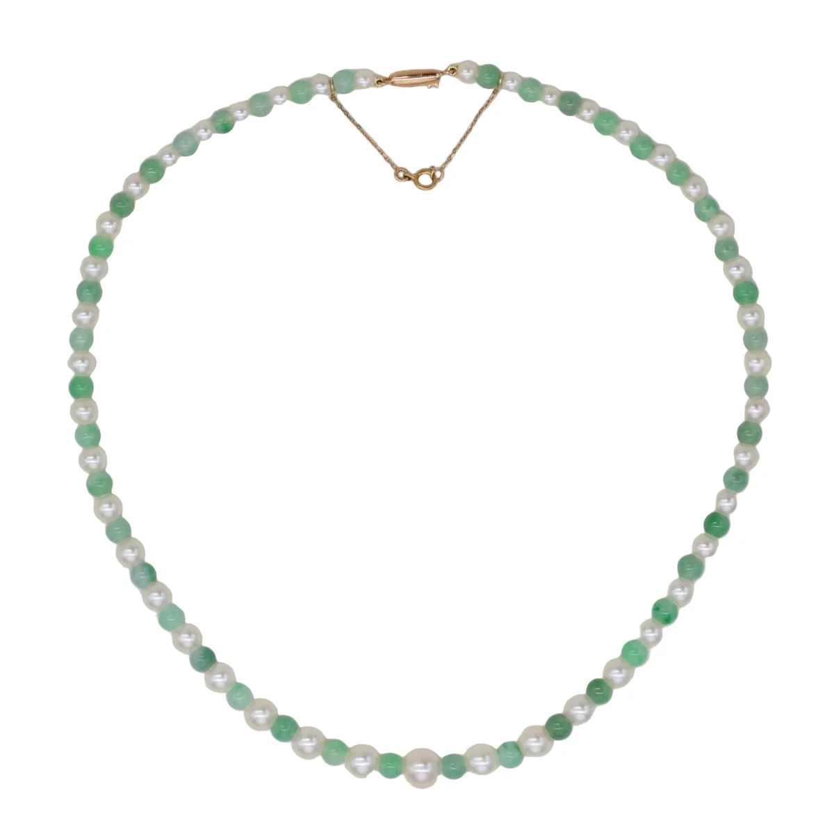 Collier Perles en or rose et jade - Image 3