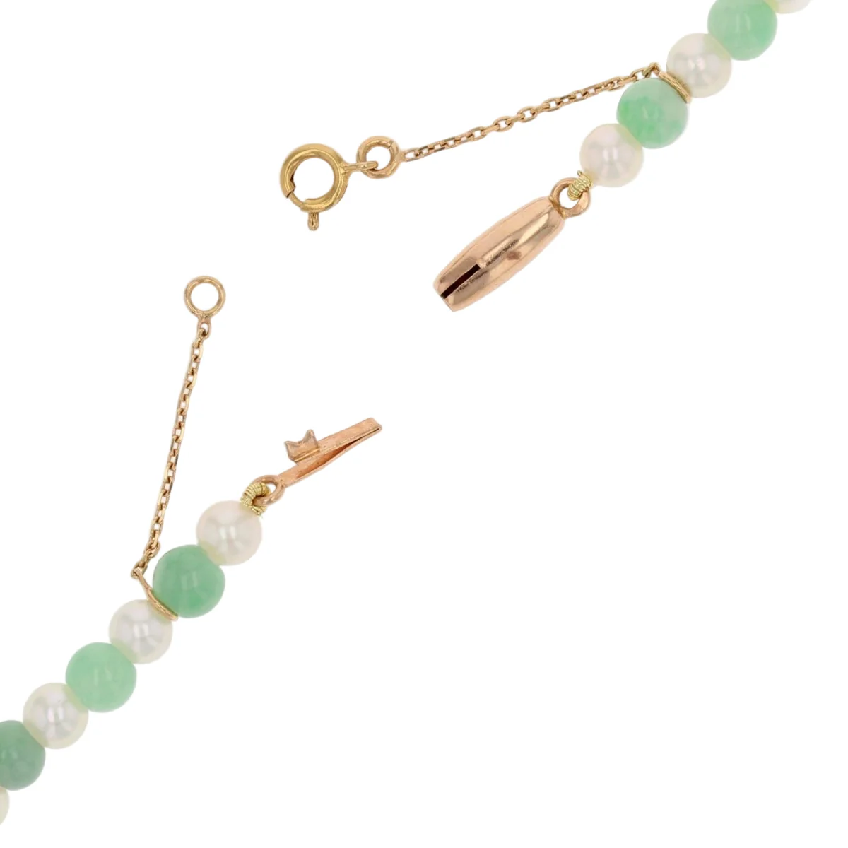 Collier Perles en or rose et jade - Image 5