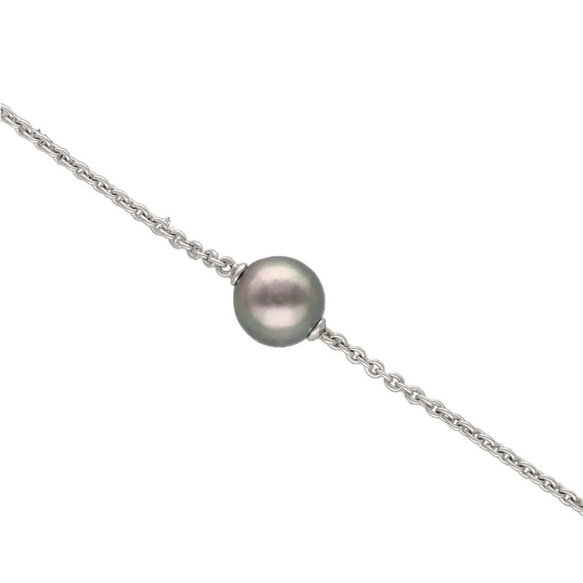 Collier en or blanc et perles - Image 2
