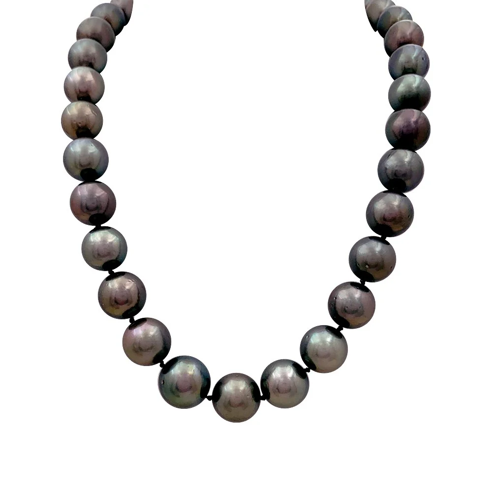 Collier perles de Tahiti en or blanc et diamants