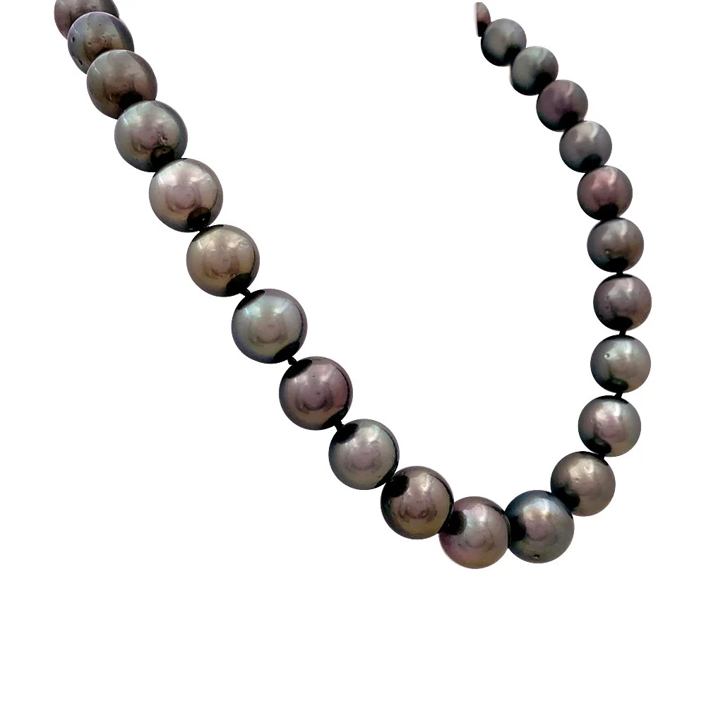 Collier perles de Tahiti en or blanc et diamants - Image 4