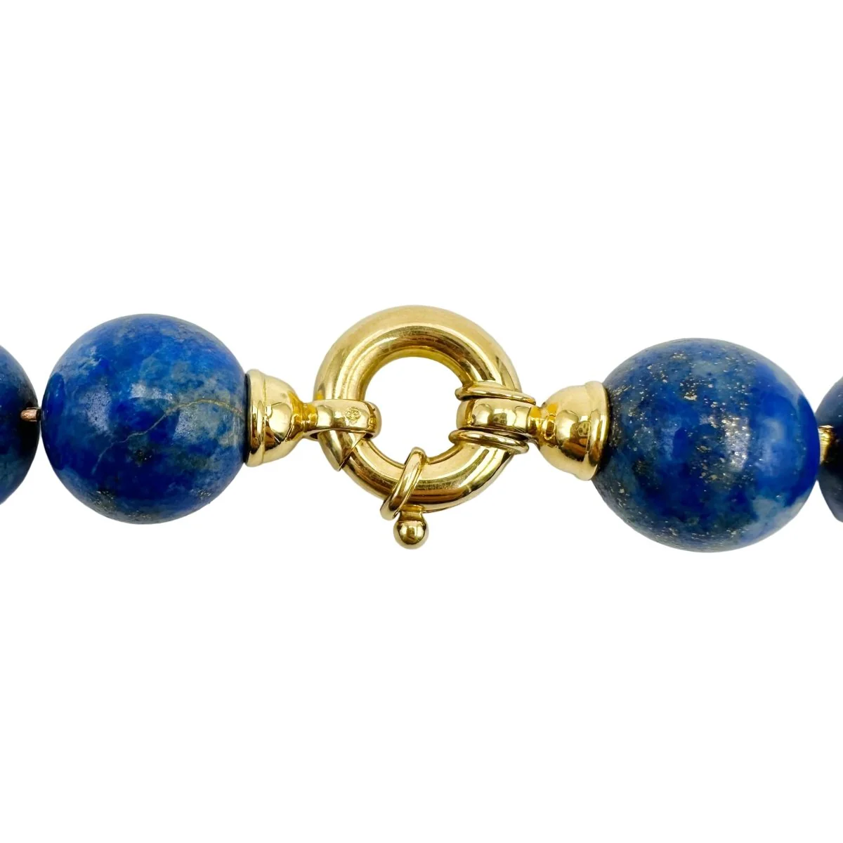 Collier Perles or jaune et lapis-lazuli - Image 5