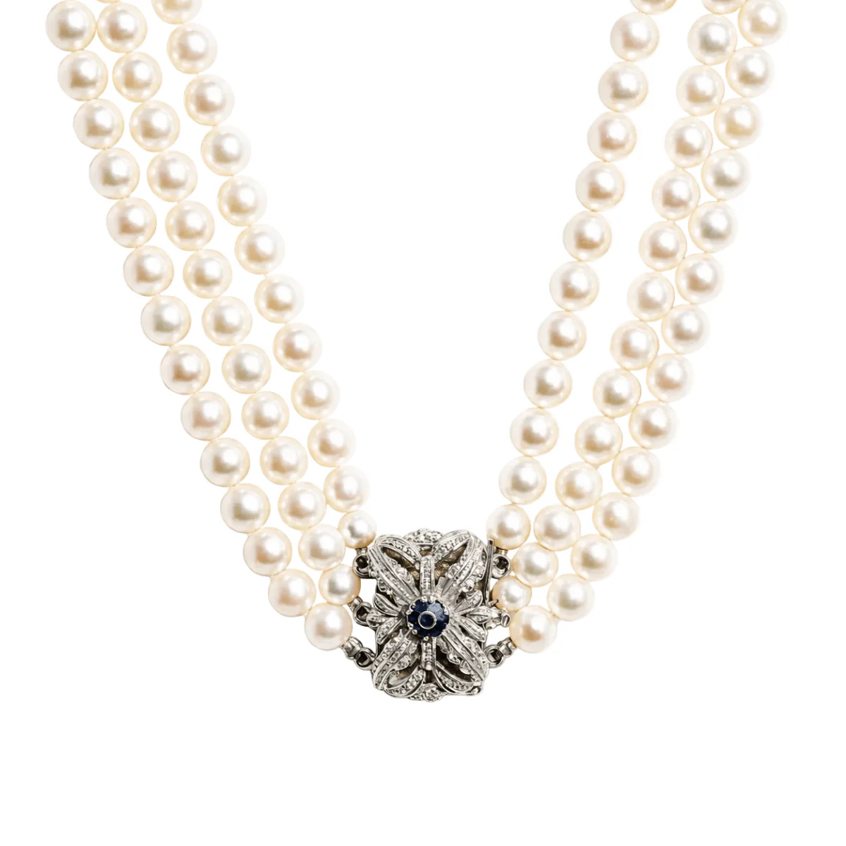 Collier Perles en or blanc