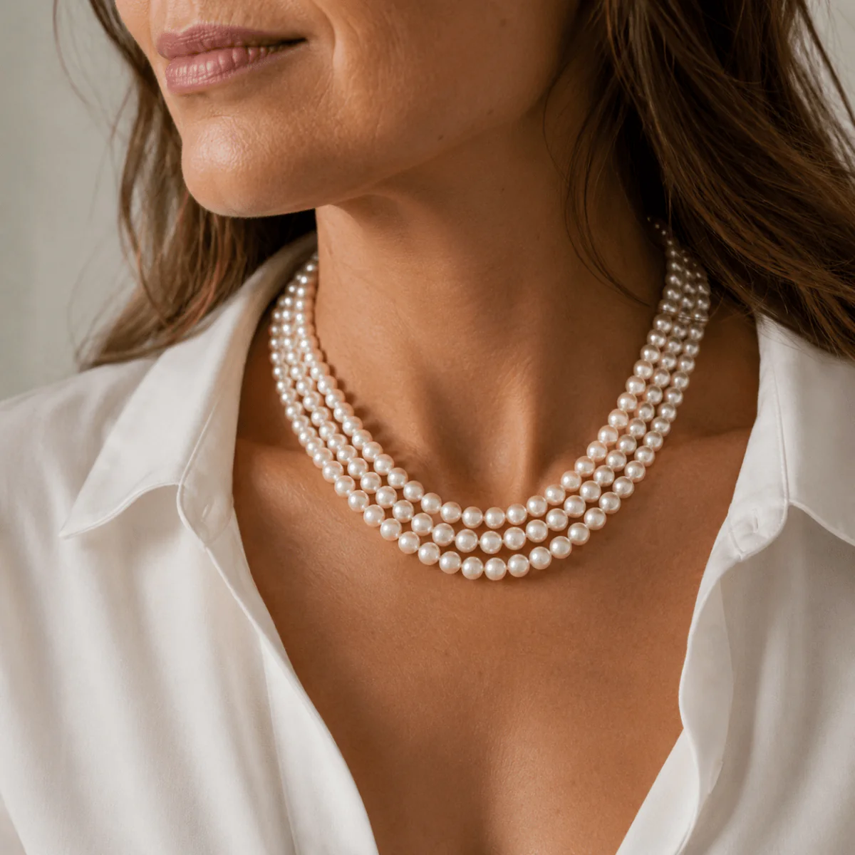 Collier Perles en or blanc - Image 2