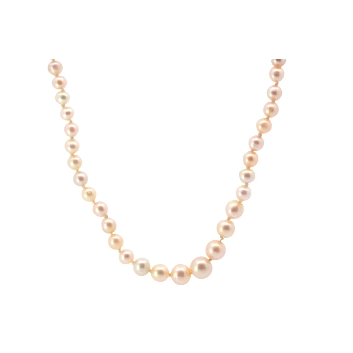 Collier perles fines et fermoir diamants en or - Image 3