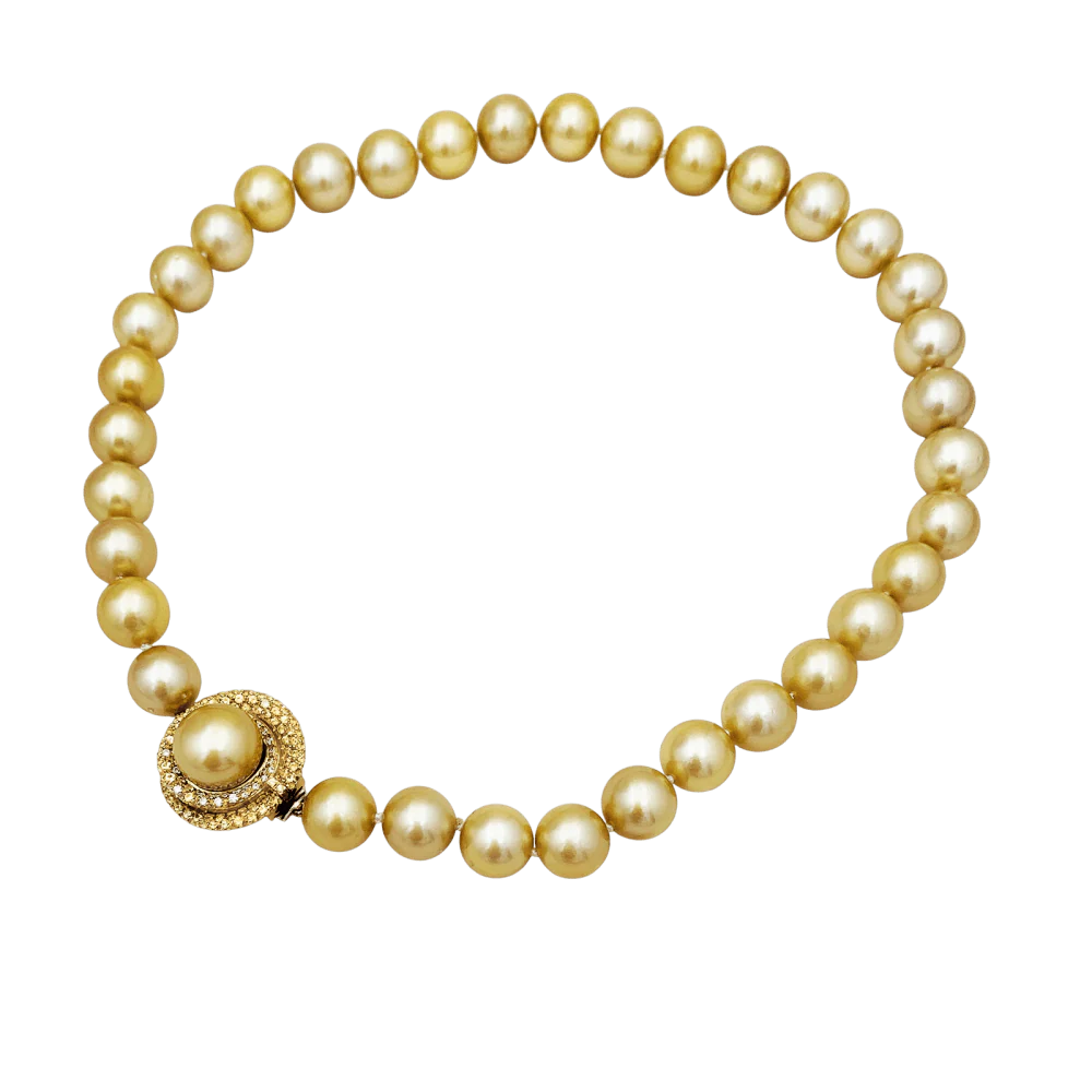 Collier Perles en or jaune, saphirs et diamants - Image 4