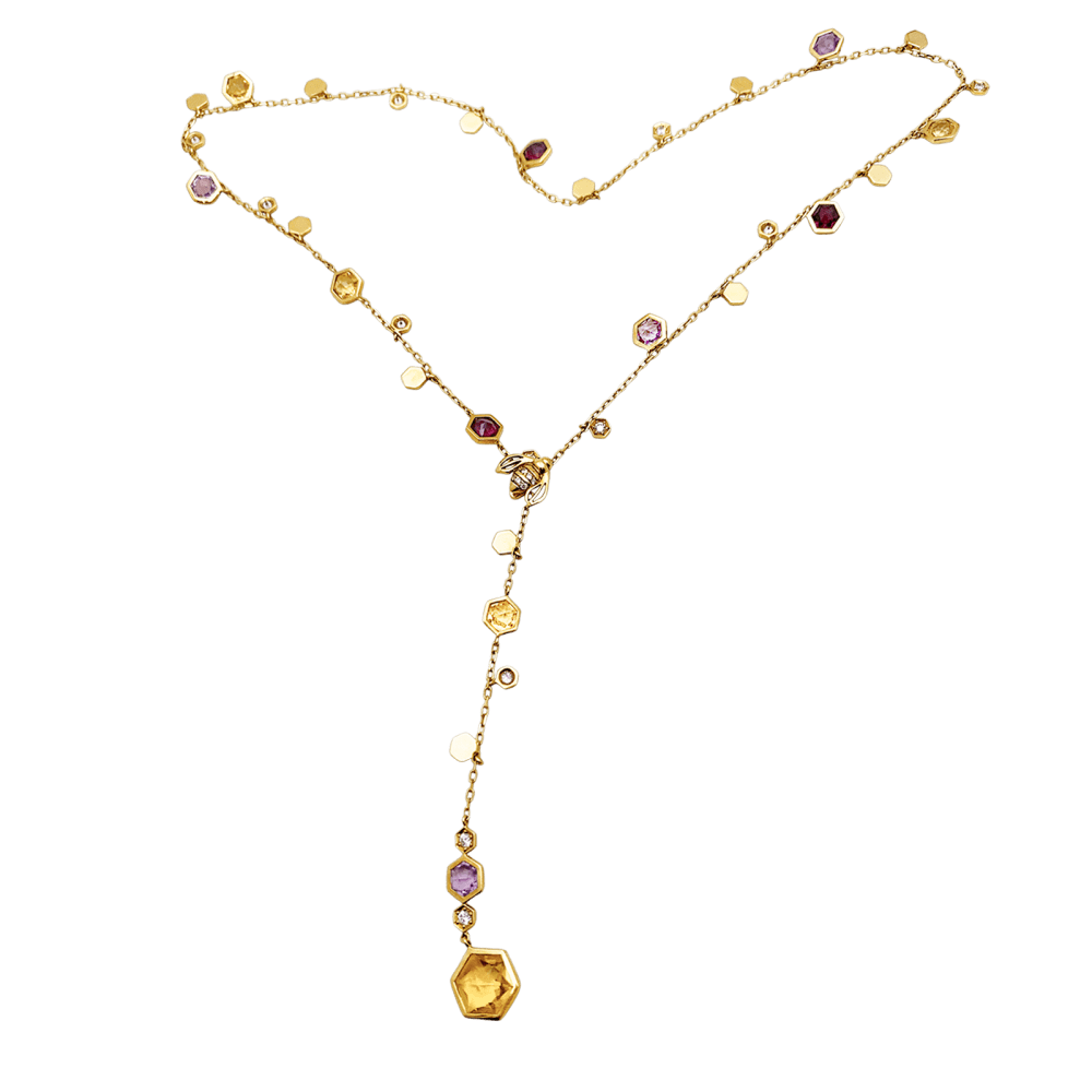 Collier Cravate PIAGET "Magic Garden Limelight" en or jaune, améthystes, citrines, grenats et diamants - Image 5