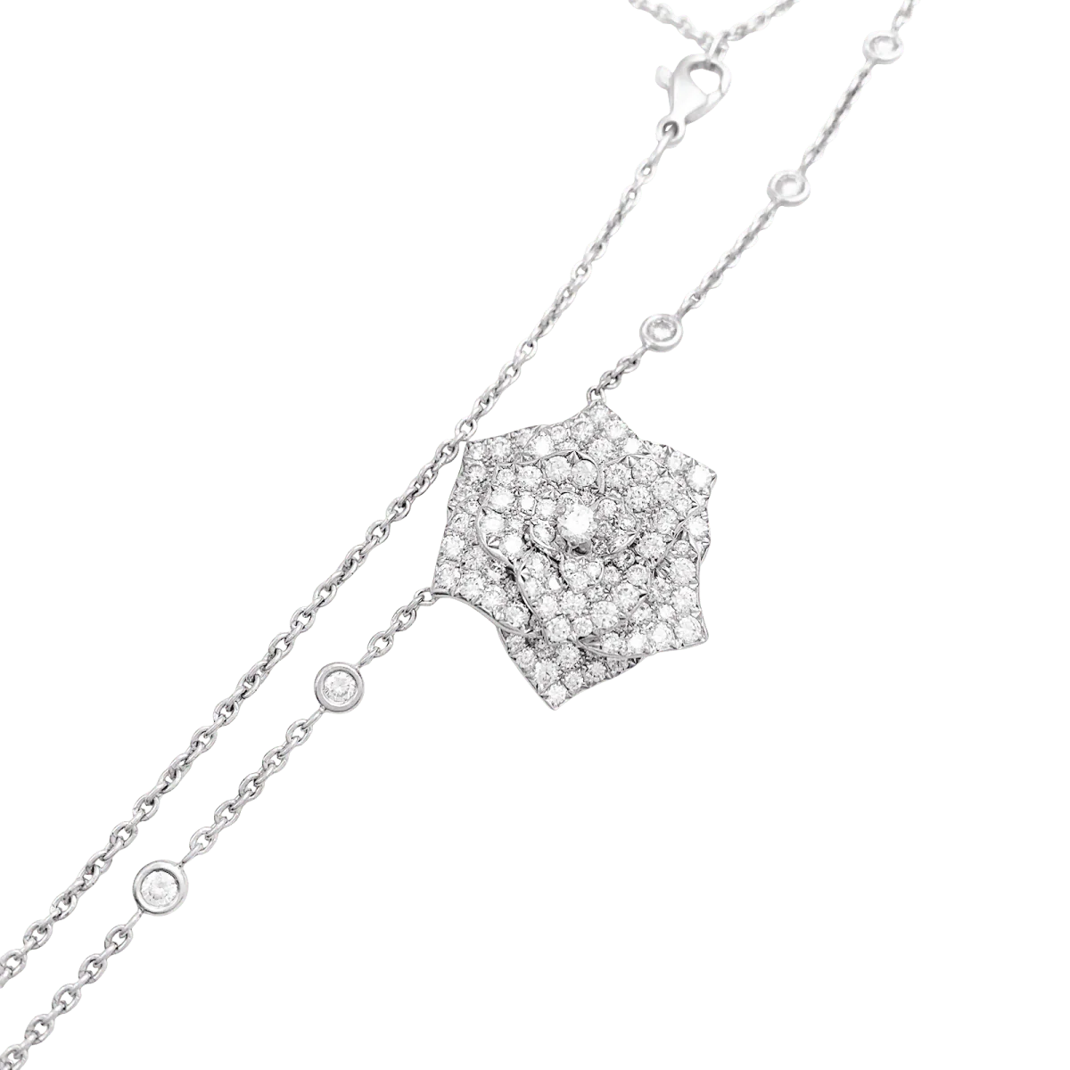 Collier PIAGET "Rose" en or blanc et diamants - Image 4