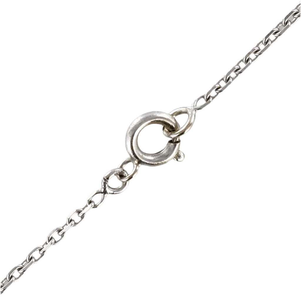 Collier Pendentif en or blanc, pierre de lune, saphirs et diamants - Image 5