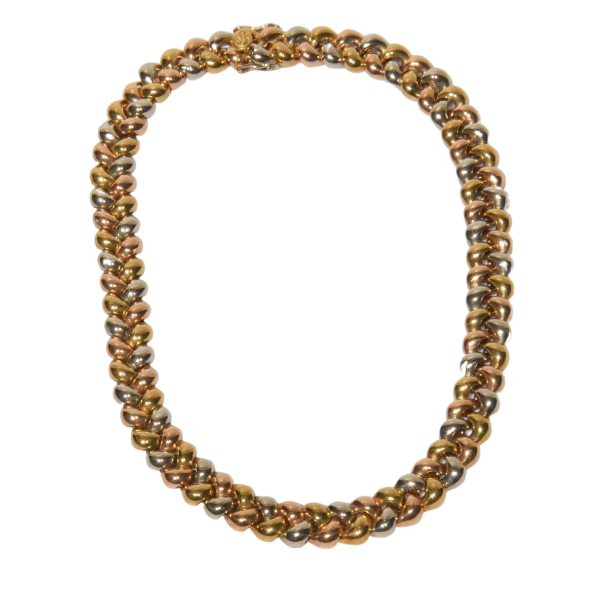 Collier Poiray 3 couleurs d'or modèle Tresse