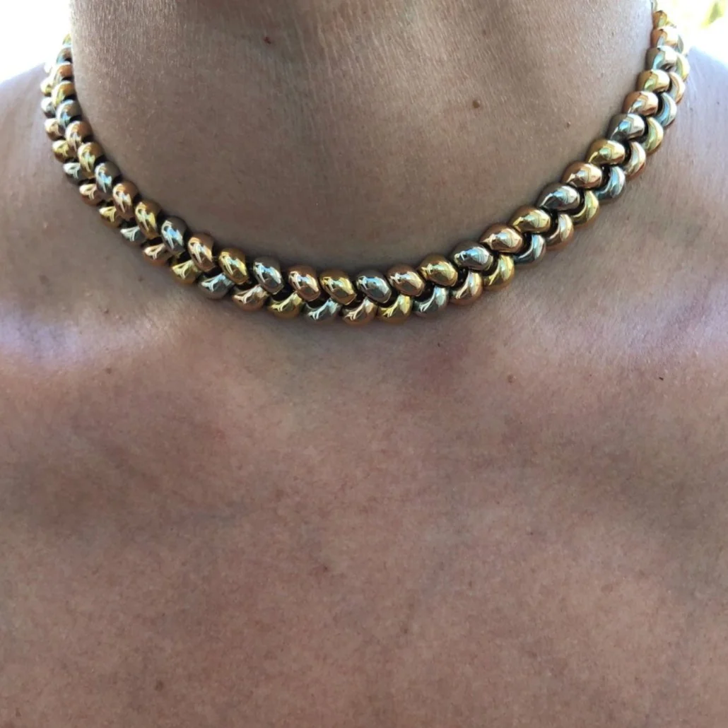 Collier Poiray 3 couleurs d'or modèle Tresse - Image 2