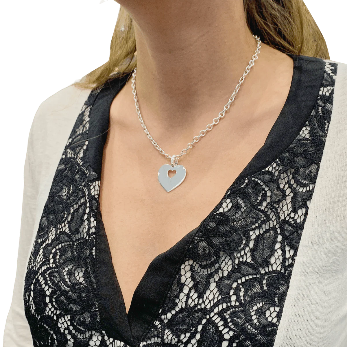 Collier POIRAY "Coeur Secret" or blanc, diamants. - Image 2