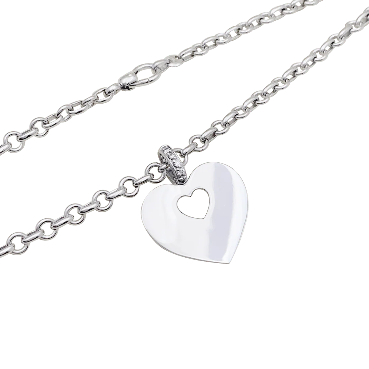 Collier POIRAY "Coeur Secret" or blanc, diamants. - Image 4