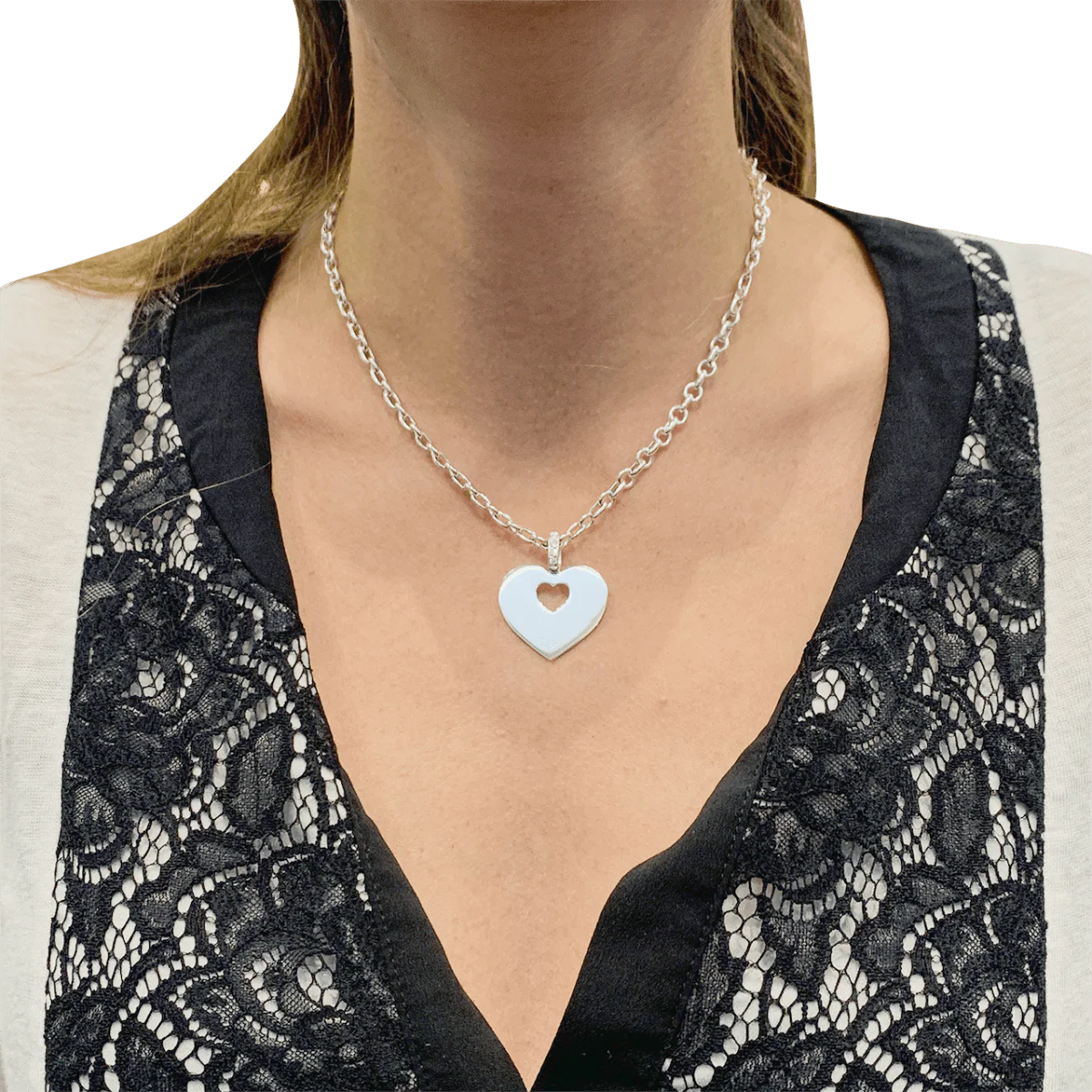 Collier POIRAY "Coeur Secret" or blanc, diamants. - Image 6