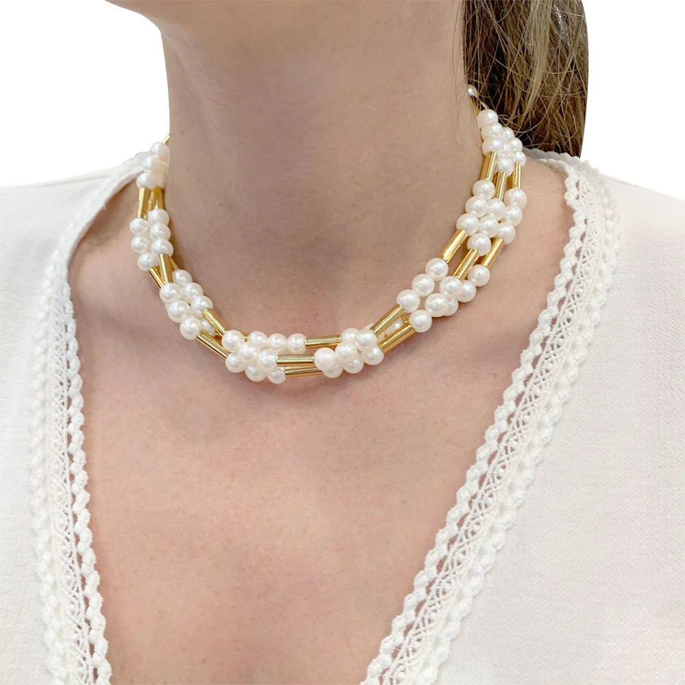 Collier Poiray, "Fuseau", or jaune, perles. - Image 3