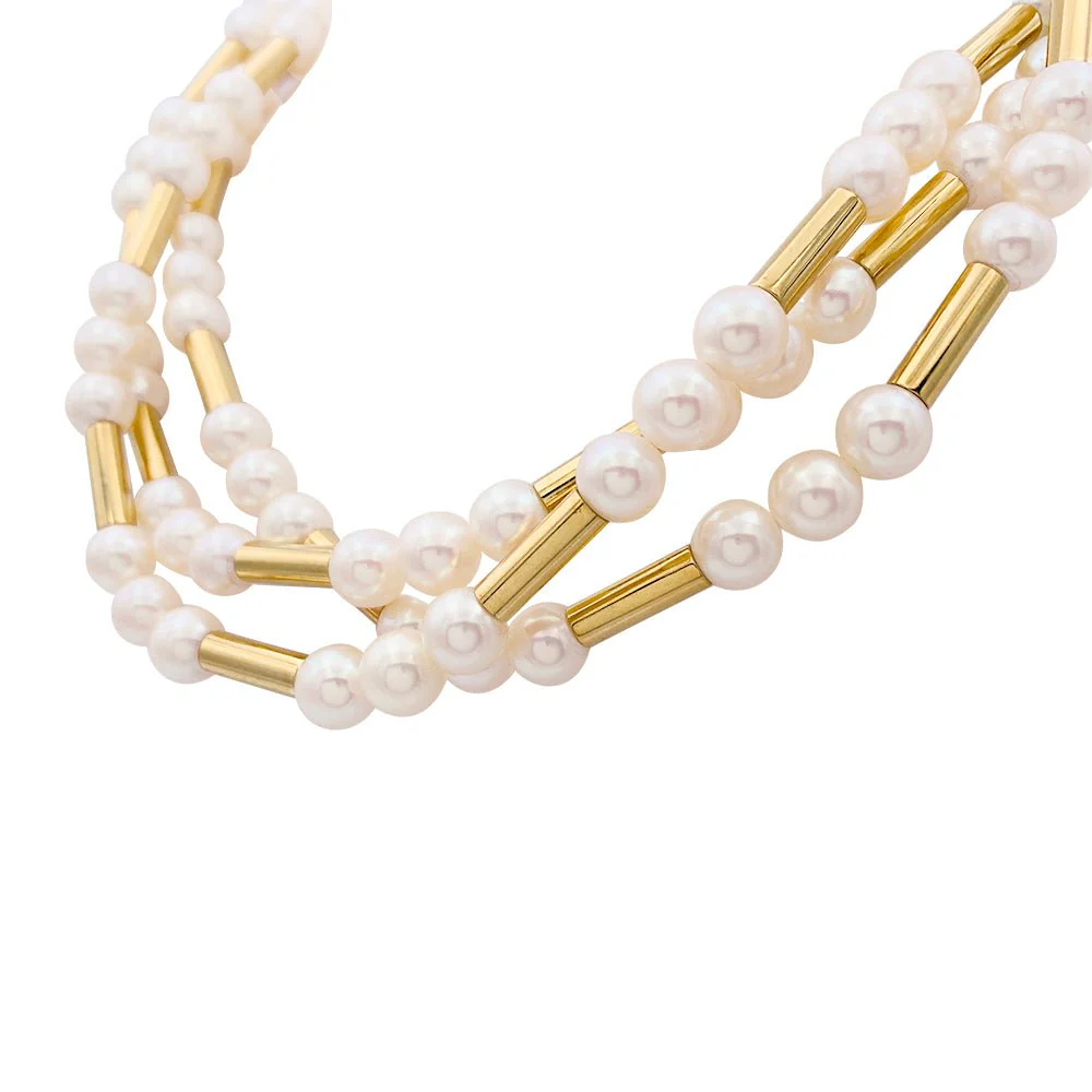 Collier Poiray, "Fuseau", or jaune, perles. - Image 5