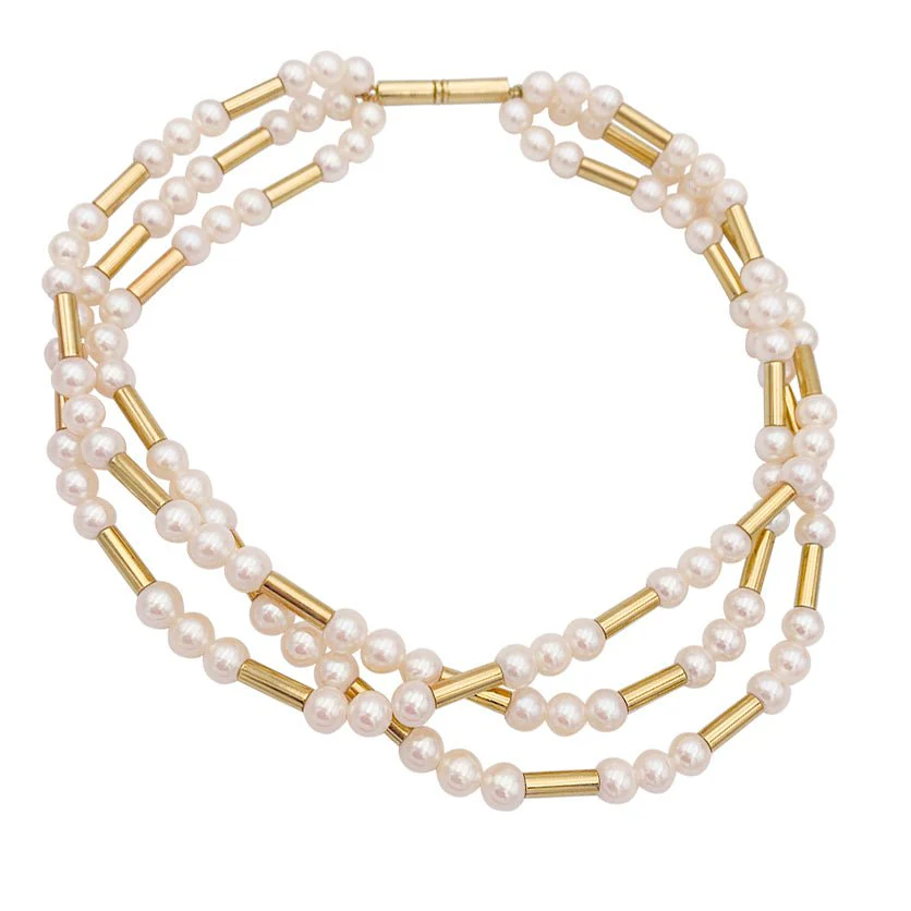 Collier Poiray, "Fuseau", or jaune, perles. - Image 7