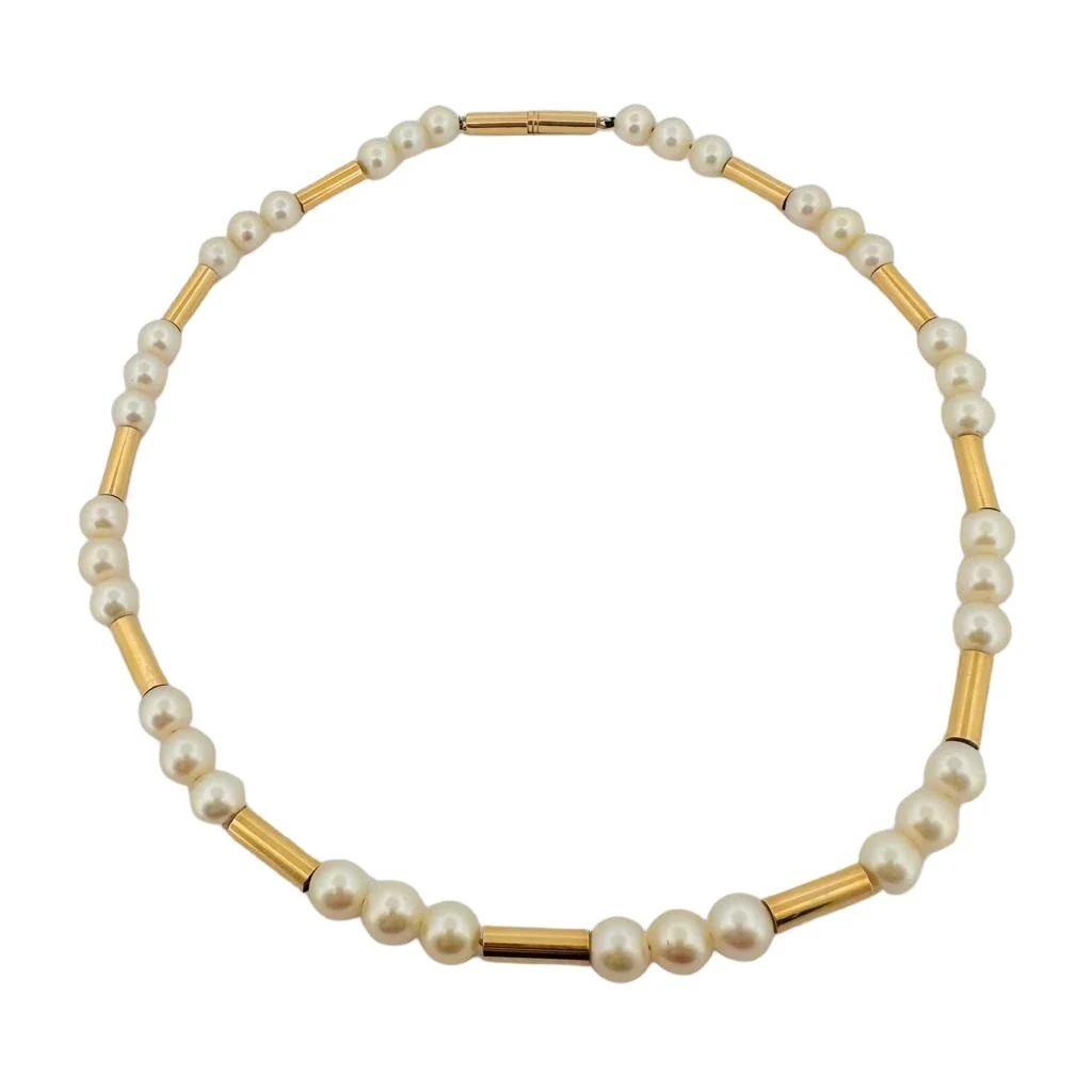 Collier POIRAY ''Fuseau" en or jaune et perles
