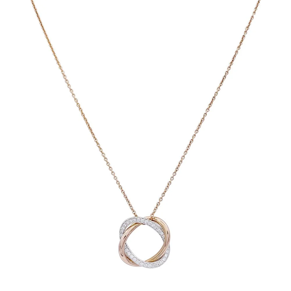 Collier Poiray, "Tresse", deux ors et diamants.
