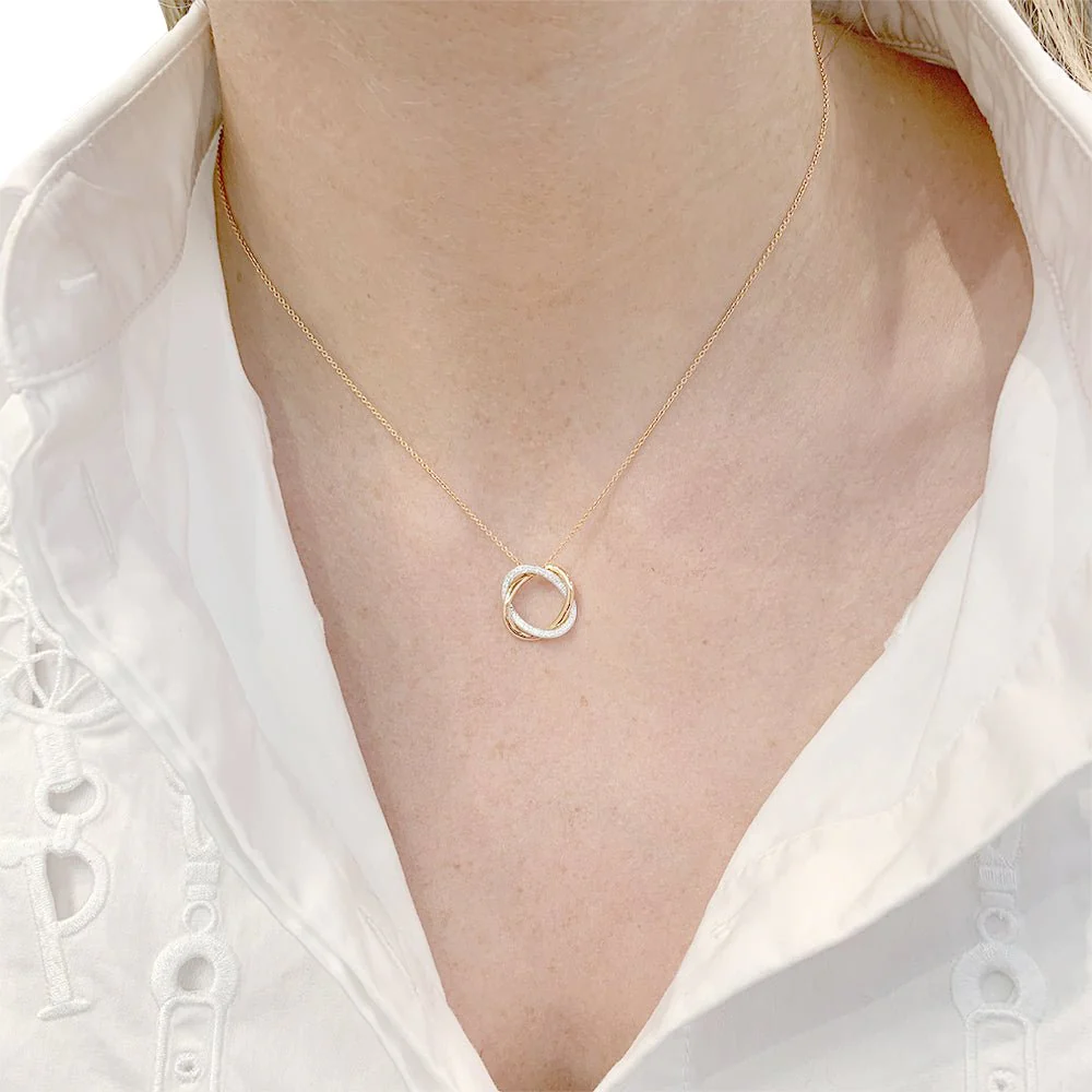 Collier Poiray, "Tresse", deux ors et diamants. - Image 3