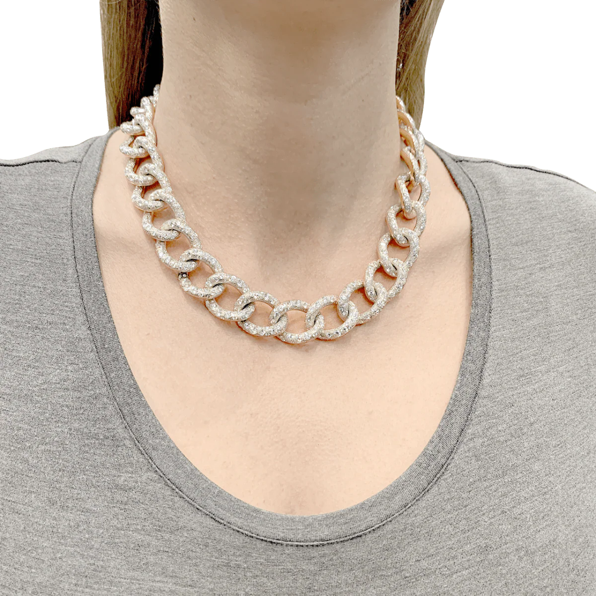 Collier Pomellato Catene en or rose et blanc diamants - Image 2