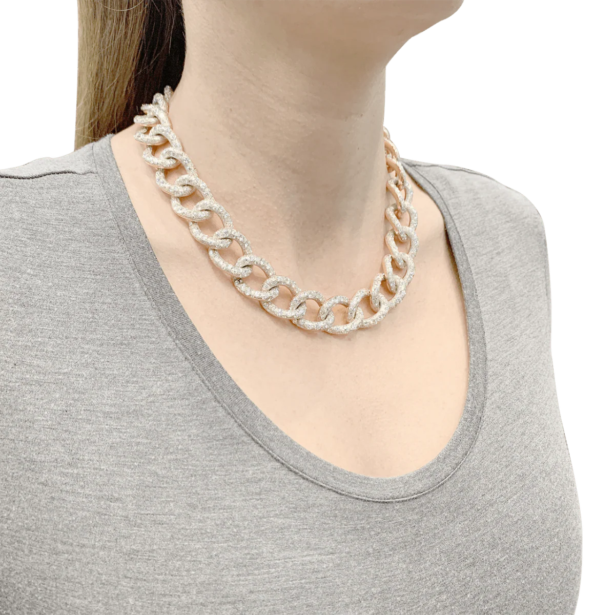 Collier Pomellato Catene en or rose et blanc diamants - Image 7