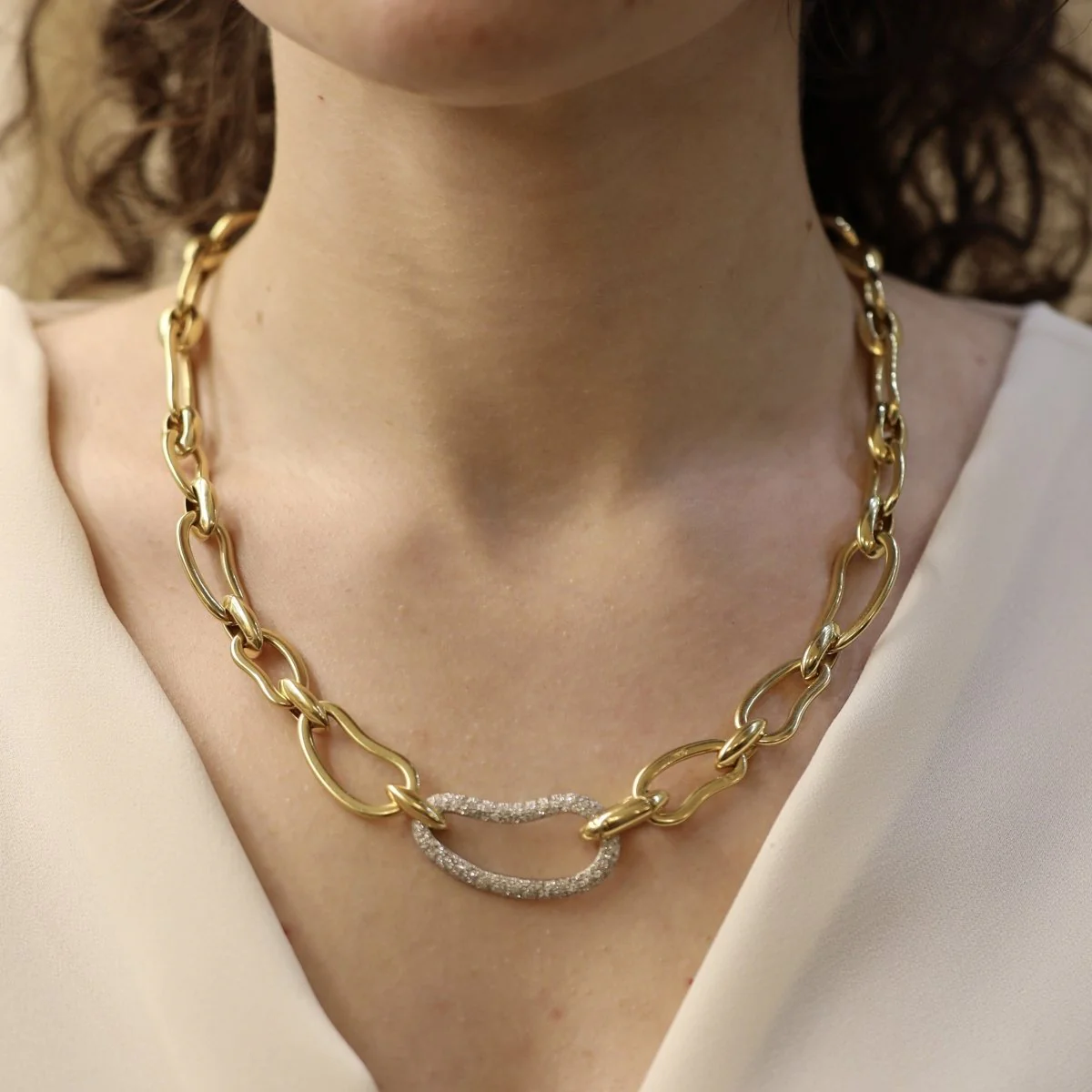 Collier Maille POMELLATO "Pailsey" en or blanc, or jaune et diamants - Image 2