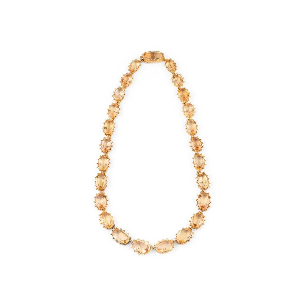 Collier Ras de cou en or jaune et topazes impériales
