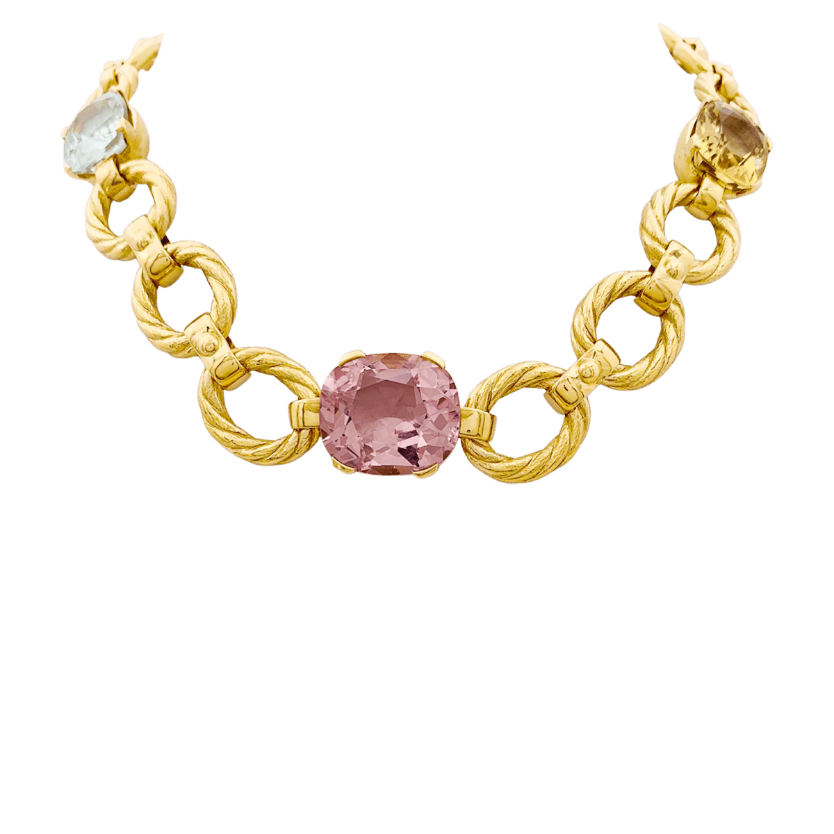 Collier ras de cou en or jaune et béryls - Image 3