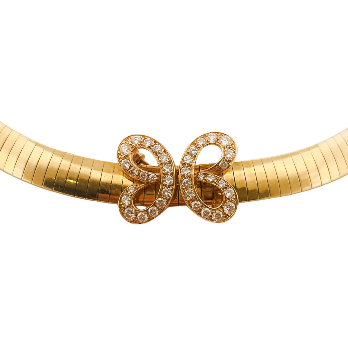 Collier Maille Oméga VAN CLEEF & ARPELS Papillon en or jaune et diamants - Image 3
