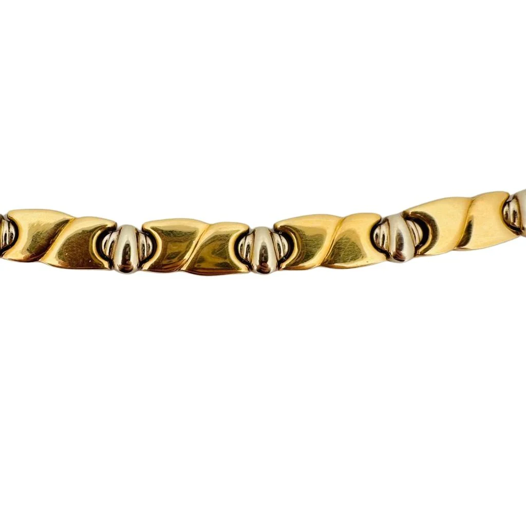 Collier Rigide en or jaune et or blanc - Image 2