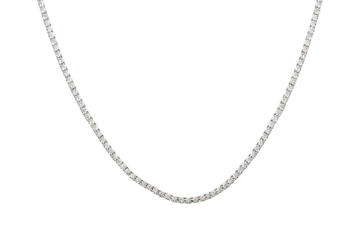 Collier Rivière Diamants 10.15 Carats Or Gris 18 Carats - Image 2