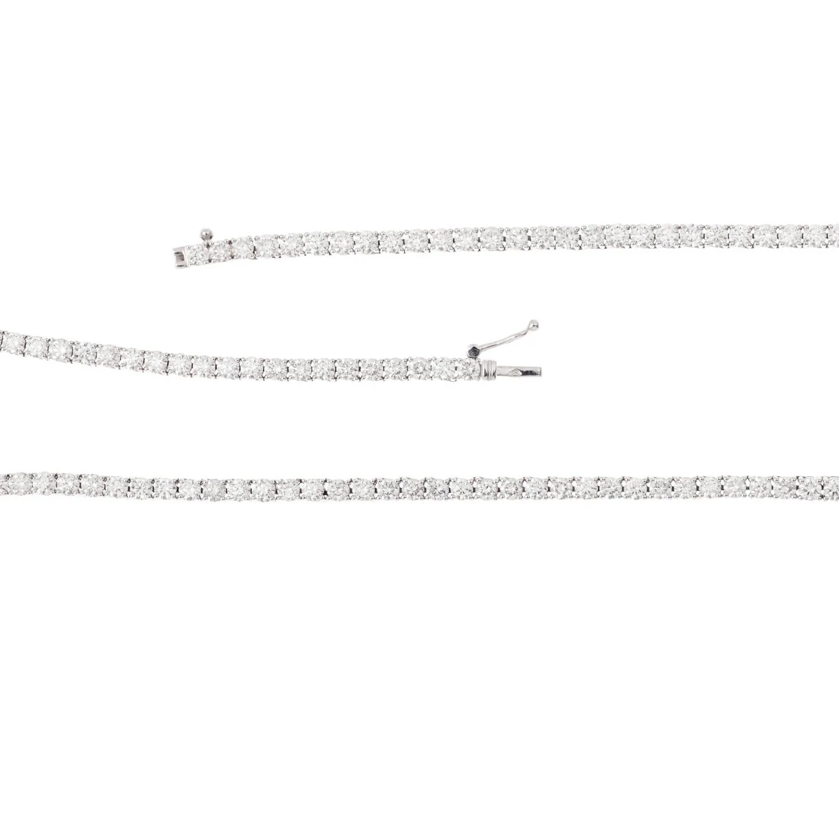 Collier Rivière Diamants 10.15 Carats Or Gris 18 Carats - Image 3