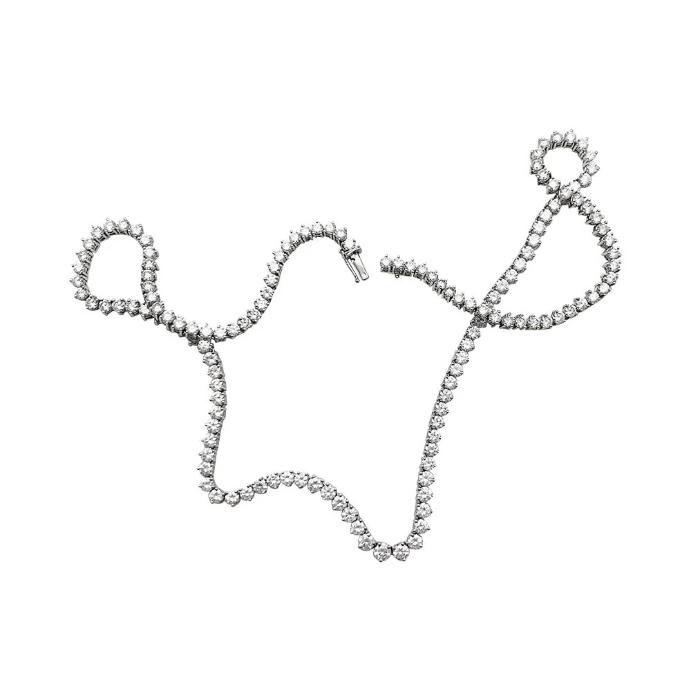 Collier rivière diamants en or blanc - Image 2