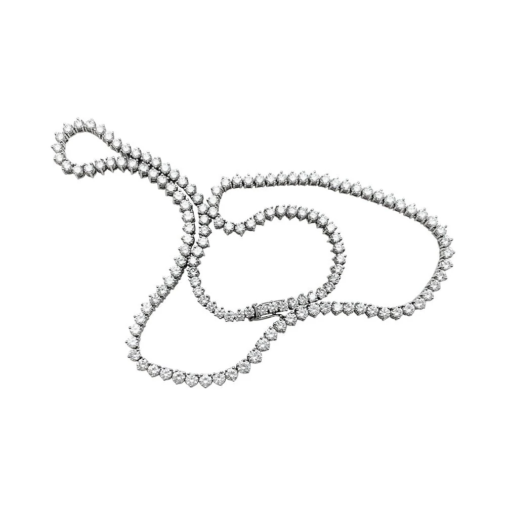 Collier rivière diamants en or blanc - Image 3
