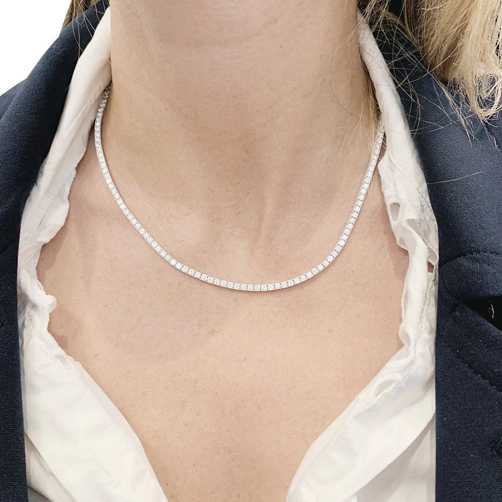 Collier rivière en or blanc et diamants - Image 2