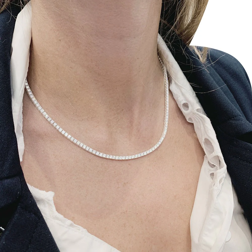Collier rivière en or blanc et diamants - Image 5